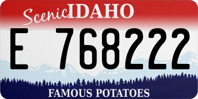 ID license plate E768222
