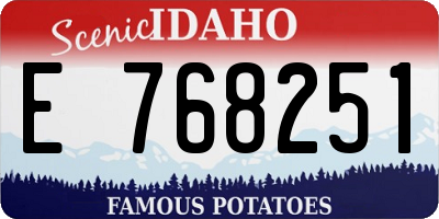 ID license plate E768251
