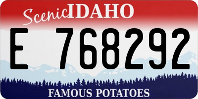 ID license plate E768292