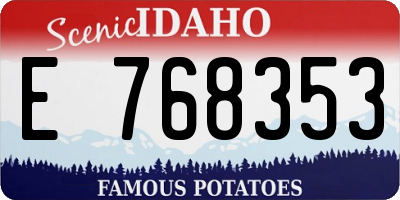 ID license plate E768353