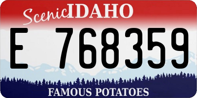 ID license plate E768359