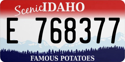 ID license plate E768377