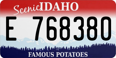 ID license plate E768380