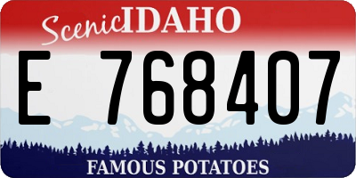 ID license plate E768407