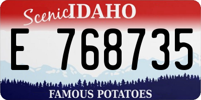 ID license plate E768735