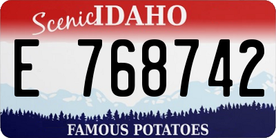 ID license plate E768742