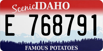 ID license plate E768791