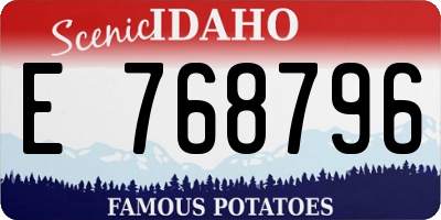 ID license plate E768796