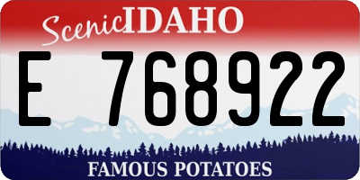 ID license plate E768922