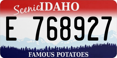 ID license plate E768927