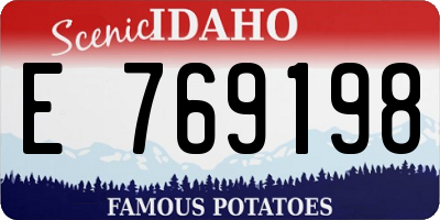 ID license plate E769198