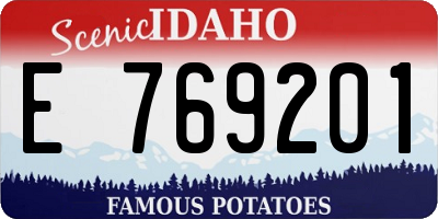 ID license plate E769201