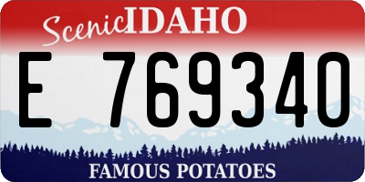 ID license plate E769340