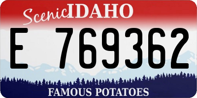 ID license plate E769362