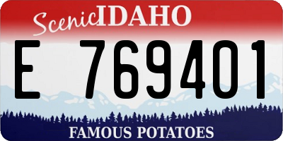 ID license plate E769401