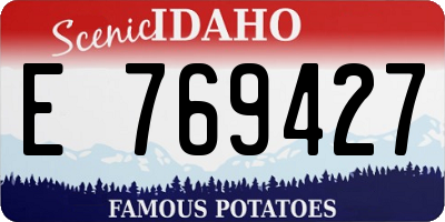 ID license plate E769427