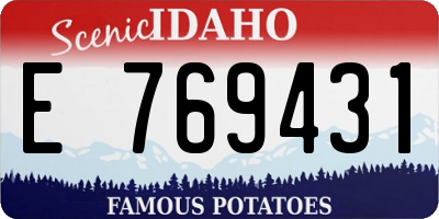 ID license plate E769431