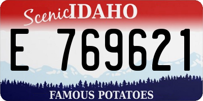 ID license plate E769621