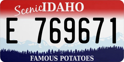 ID license plate E769671