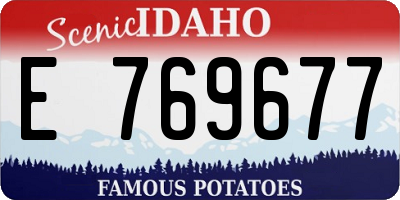 ID license plate E769677