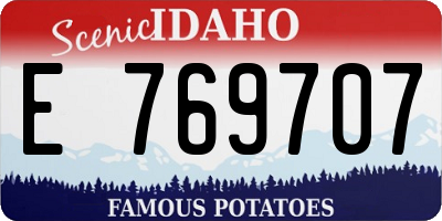 ID license plate E769707