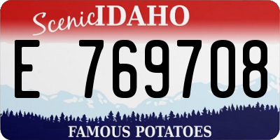 ID license plate E769708