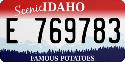 ID license plate E769783