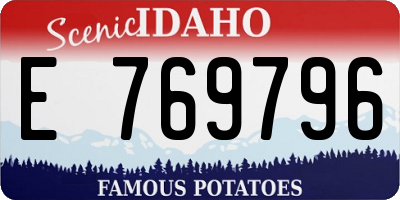 ID license plate E769796