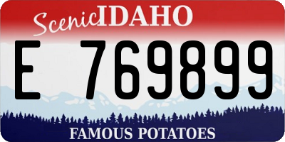 ID license plate E769899