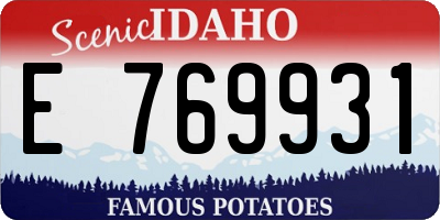 ID license plate E769931