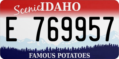 ID license plate E769957
