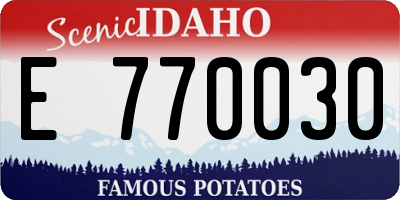 ID license plate E770030