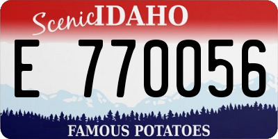 ID license plate E770056