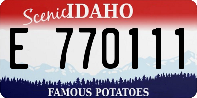 ID license plate E770111