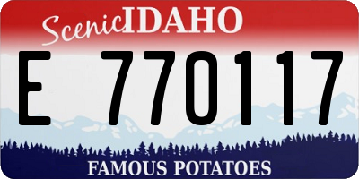 ID license plate E770117