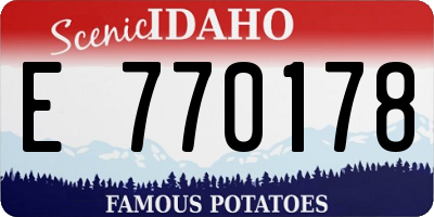 ID license plate E770178