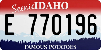 ID license plate E770196