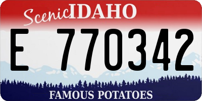ID license plate E770342