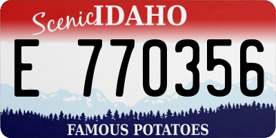 ID license plate E770356