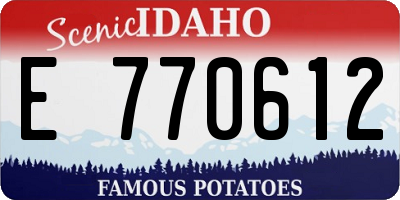 ID license plate E770612