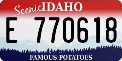 ID license plate E770618
