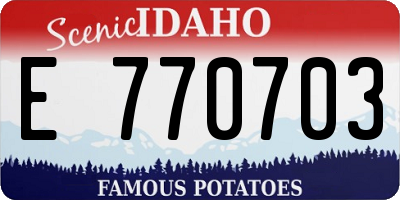 ID license plate E770703