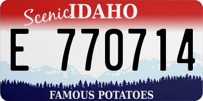 ID license plate E770714