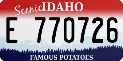 ID license plate E770726