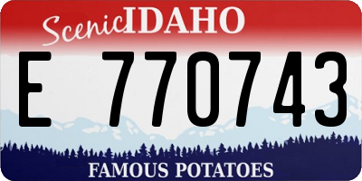 ID license plate E770743