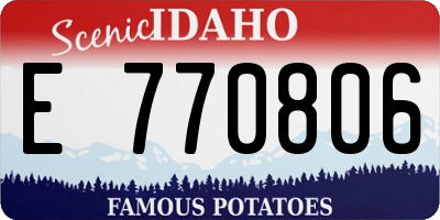 ID license plate E770806