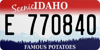 ID license plate E770840