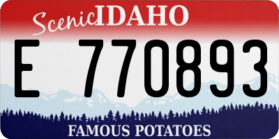 ID license plate E770893