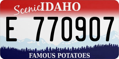 ID license plate E770907