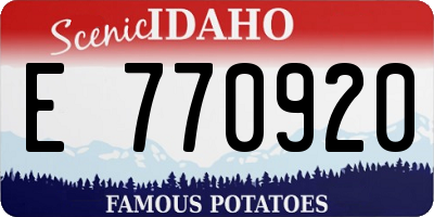 ID license plate E770920